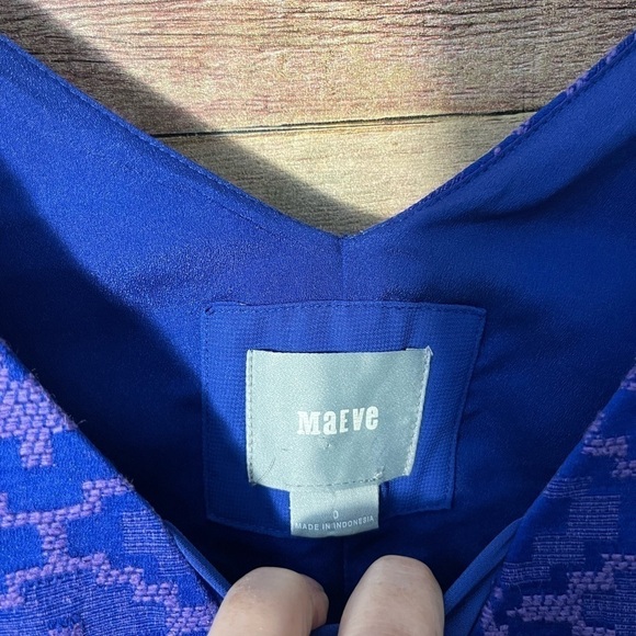 Maeve Anthropologie Averie Dress Womens  Jacquard Embroidered  Sleeveless Size 0 - Picture 6 of 10